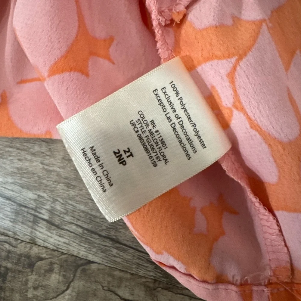Social Standard by‎ Sanctuary Girls 2T Melon Floral Tiered Tie Back Sundress
